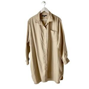 Quince Tan Linen Shirt Dress Size XL